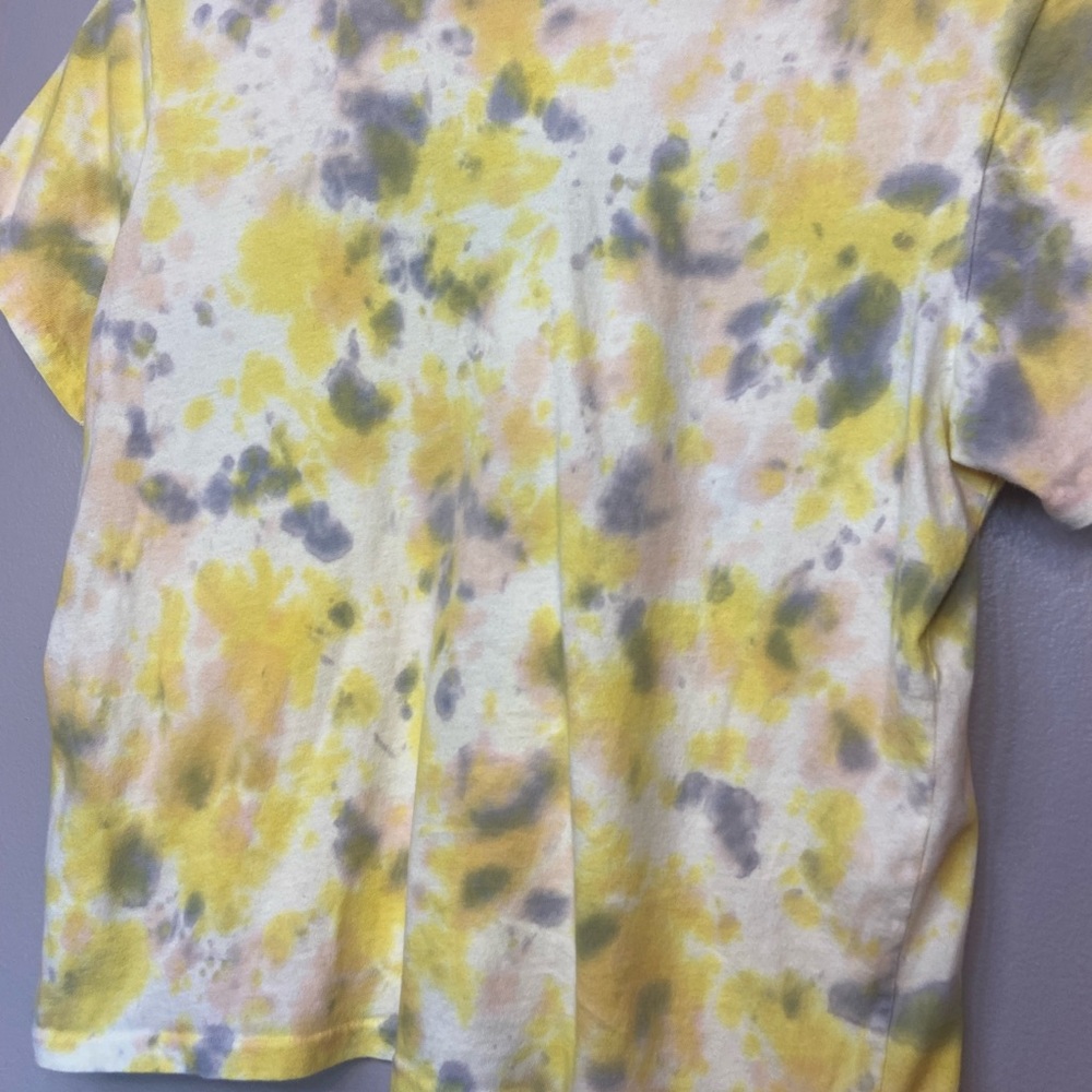 AGOLDE Linda Tie Dye Boxy Tee yellow black white crop relaxed comfortable bright - Picture 10 of 14